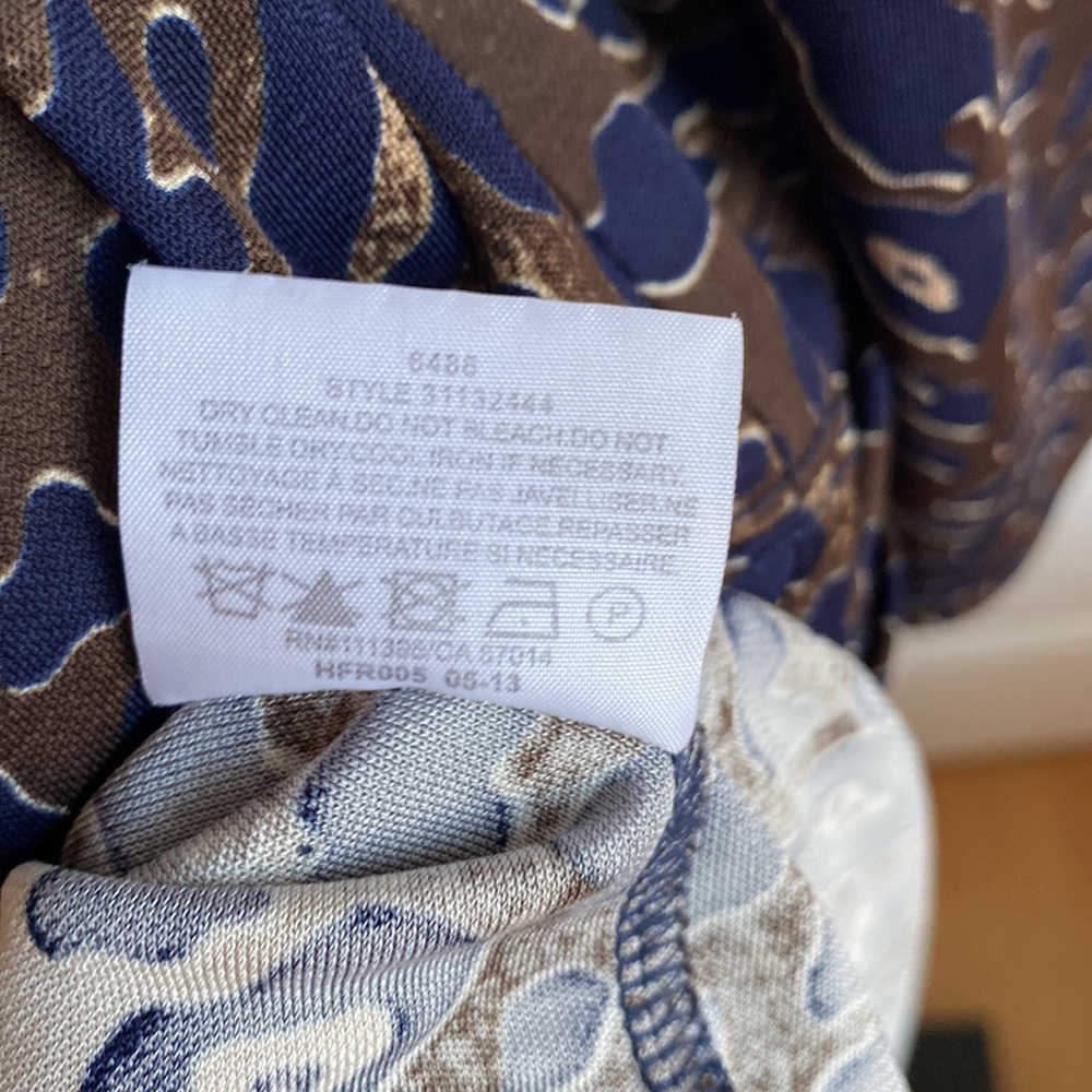 Tory Burch Navy, Brown and Gold Pattern Dress - Picture 4 of 6